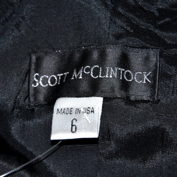 Jessica & Scott McClintock Black Asymmetrical Spaghetti Strap Cocktail Dress - Picture 5 of 9